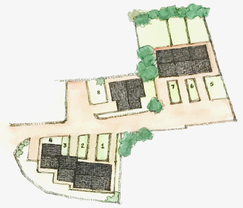 Site plan of The Forge development in Rastrick.